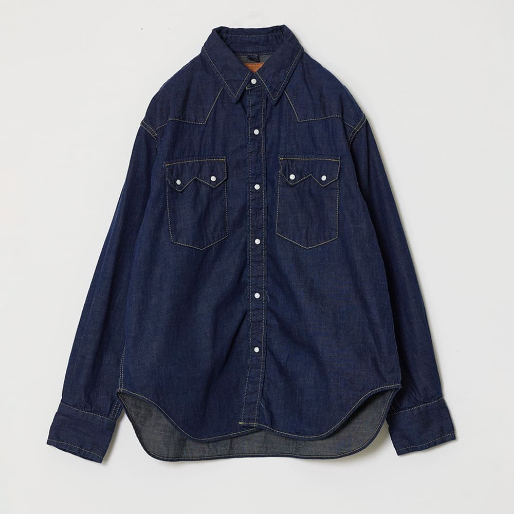 8.5oz DENIM WESTERNSHIRT (Sawtooth Flap Pockets)
