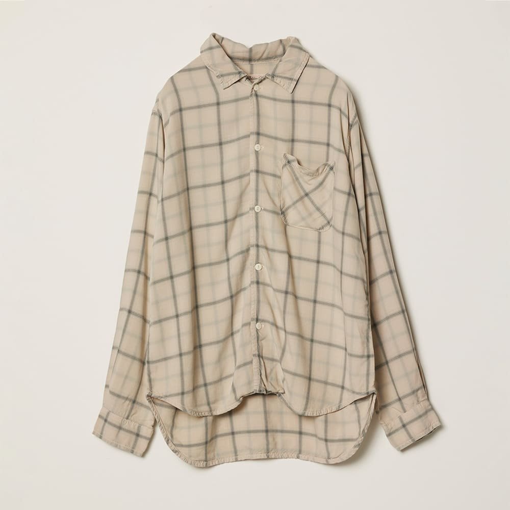 Rayon twill check shirt