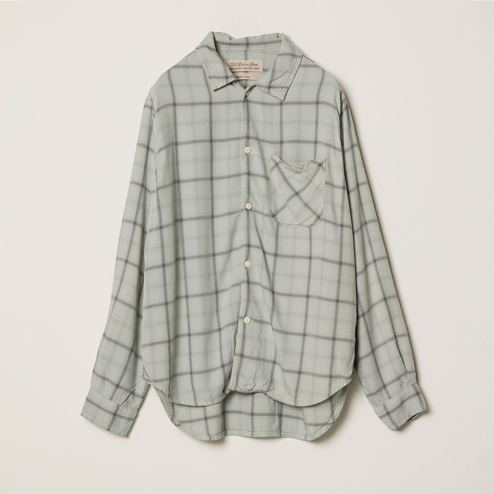 Rayon twill check shirt