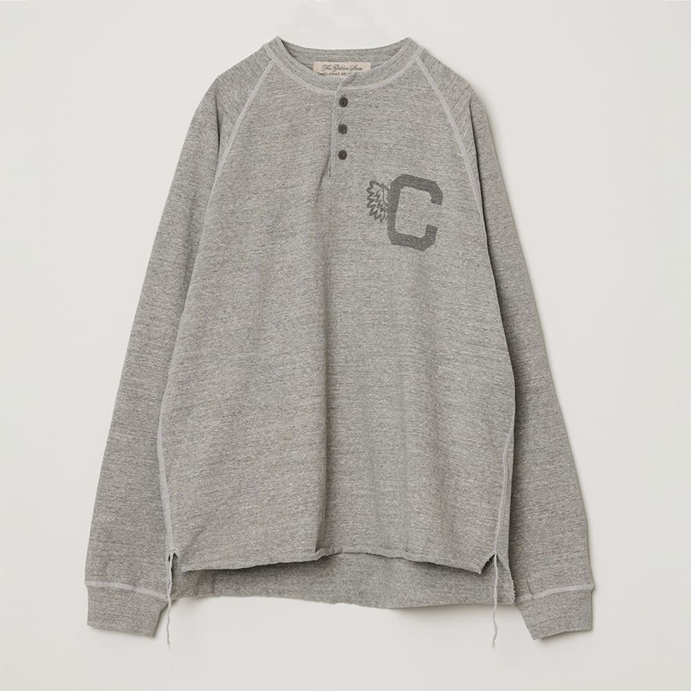 8/Tenjiku Raglan Henley Long-Sleeve T-Shirt (C)