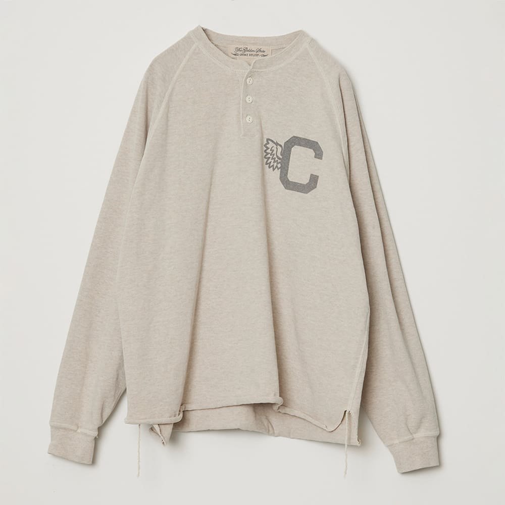 8/Tenjiku Raglan Henley Long-Sleeve T-Shirt (C)